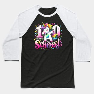 100 Days Of School Cute Unicorn Back To School Unicorn Baseball T-Shirt